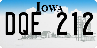 IA license plate DQE212