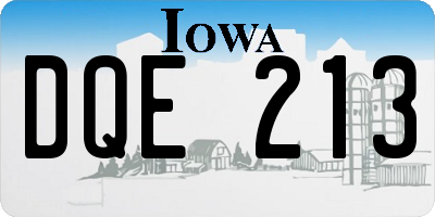 IA license plate DQE213
