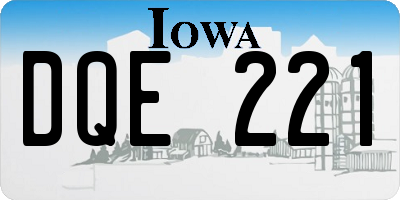 IA license plate DQE221