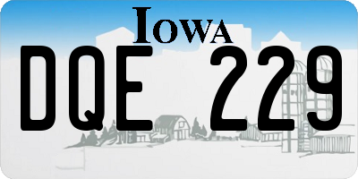 IA license plate DQE229