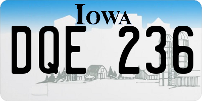 IA license plate DQE236