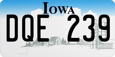 IA license plate DQE239