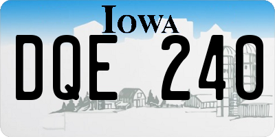 IA license plate DQE240