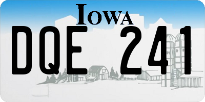 IA license plate DQE241