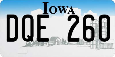 IA license plate DQE260