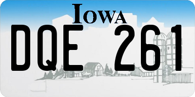 IA license plate DQE261