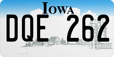 IA license plate DQE262