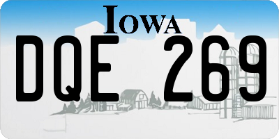 IA license plate DQE269