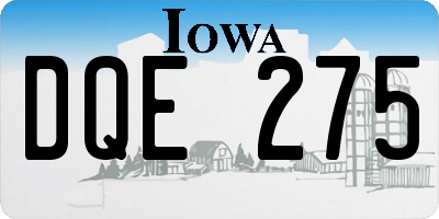 IA license plate DQE275