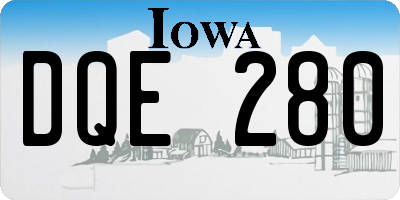 IA license plate DQE280