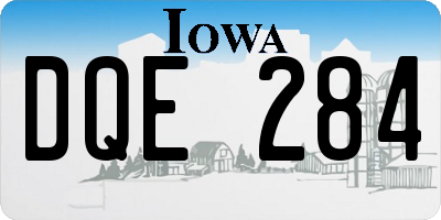 IA license plate DQE284