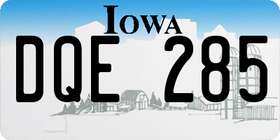 IA license plate DQE285