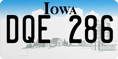 IA license plate DQE286