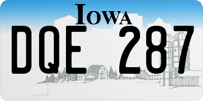 IA license plate DQE287