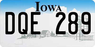 IA license plate DQE289