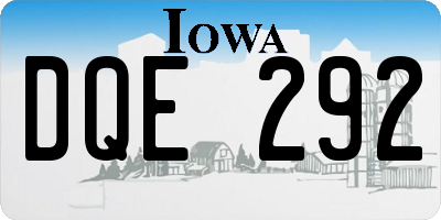 IA license plate DQE292