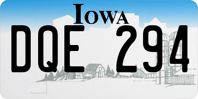 IA license plate DQE294