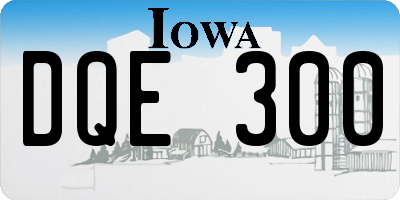 IA license plate DQE300