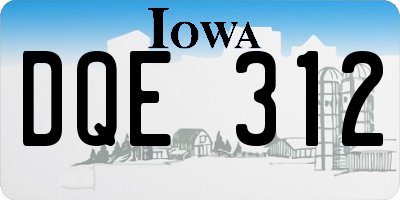 IA license plate DQE312