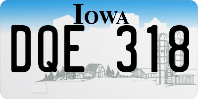 IA license plate DQE318