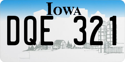 IA license plate DQE321