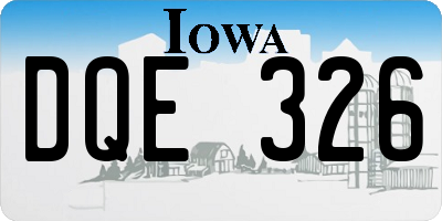 IA license plate DQE326