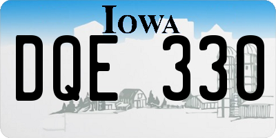 IA license plate DQE330