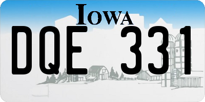 IA license plate DQE331