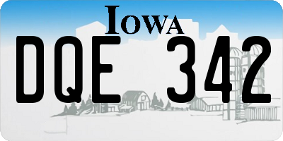 IA license plate DQE342