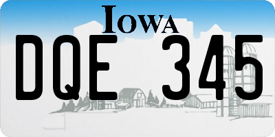 IA license plate DQE345