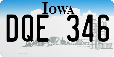IA license plate DQE346