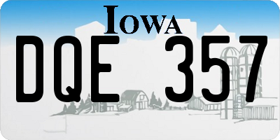 IA license plate DQE357