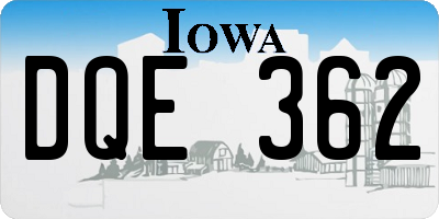 IA license plate DQE362