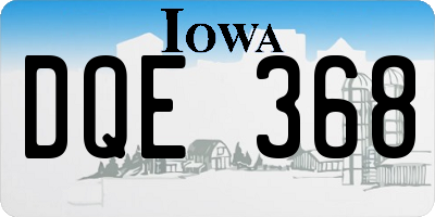 IA license plate DQE368
