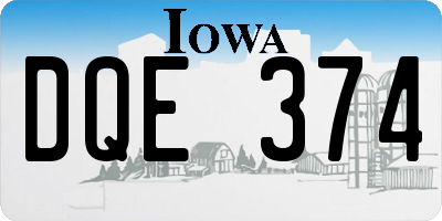 IA license plate DQE374