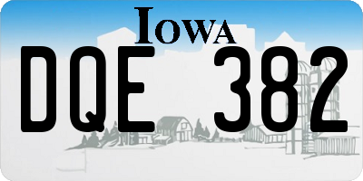 IA license plate DQE382