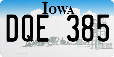 IA license plate DQE385