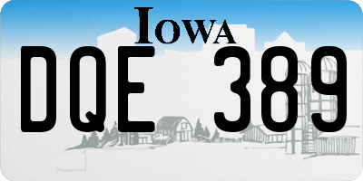 IA license plate DQE389