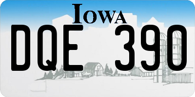 IA license plate DQE390