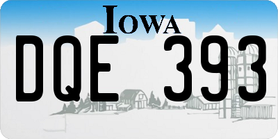 IA license plate DQE393