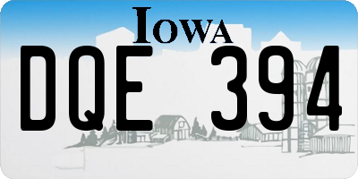 IA license plate DQE394
