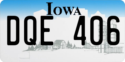 IA license plate DQE406