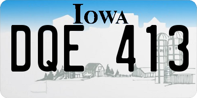 IA license plate DQE413