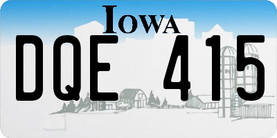 IA license plate DQE415