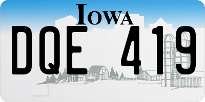IA license plate DQE419