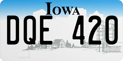 IA license plate DQE420