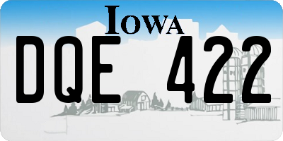 IA license plate DQE422