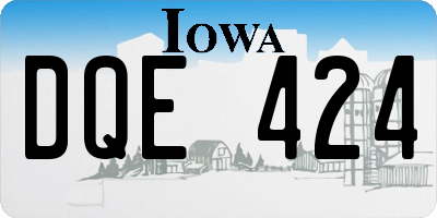 IA license plate DQE424