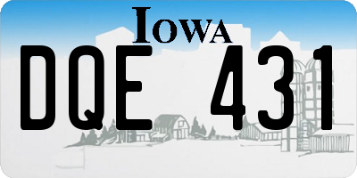 IA license plate DQE431