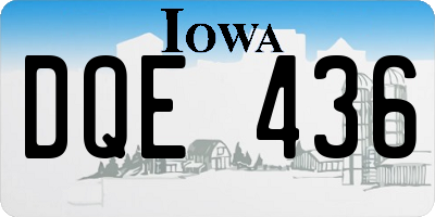 IA license plate DQE436